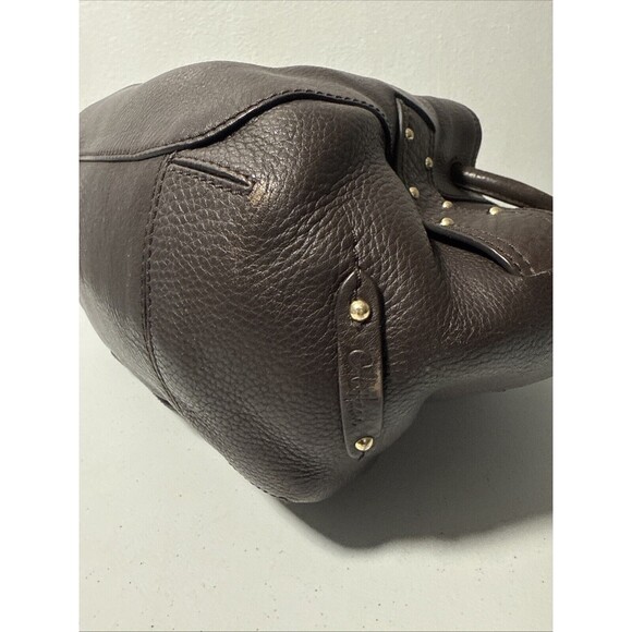 Cole Haan Purse Womens Pebbled Leather Shoulder Bag Bucket Studded Tote Handbag - Picture 15 of 16